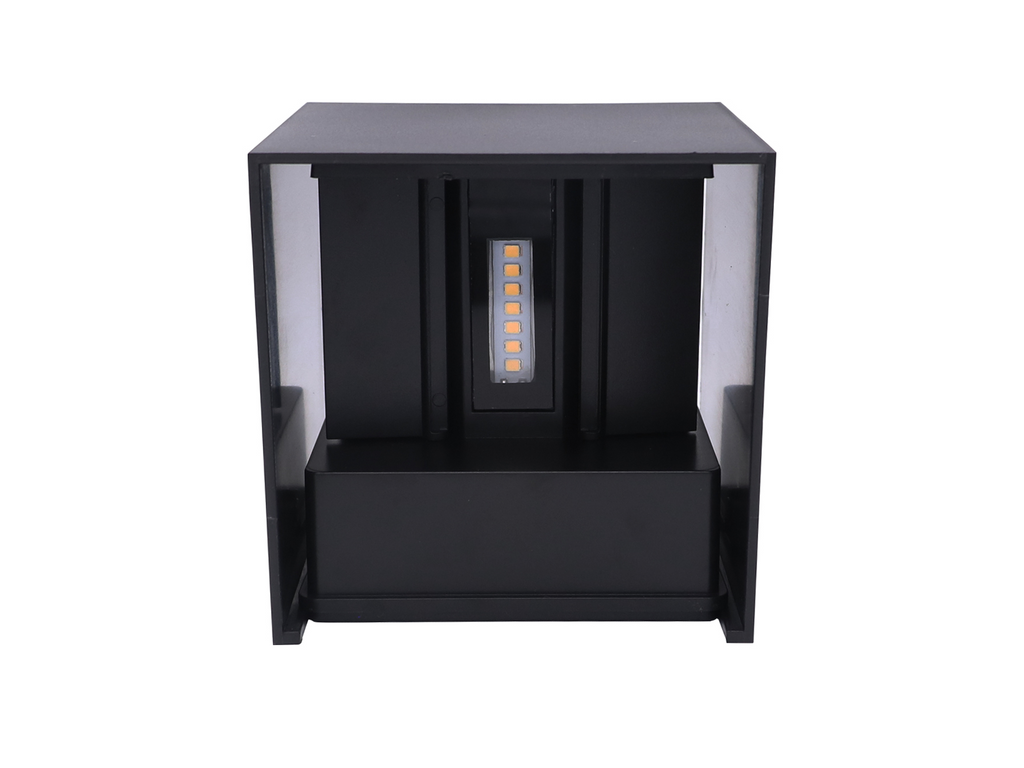 Buitenwandlamp LED 2x3W 4000K IP54 zwart CUBE LITE