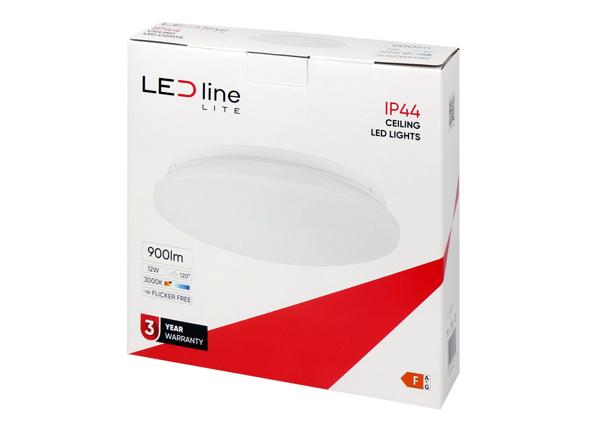 Plafonlamp 3000K 12W 900lm rond IP44 wit LITE