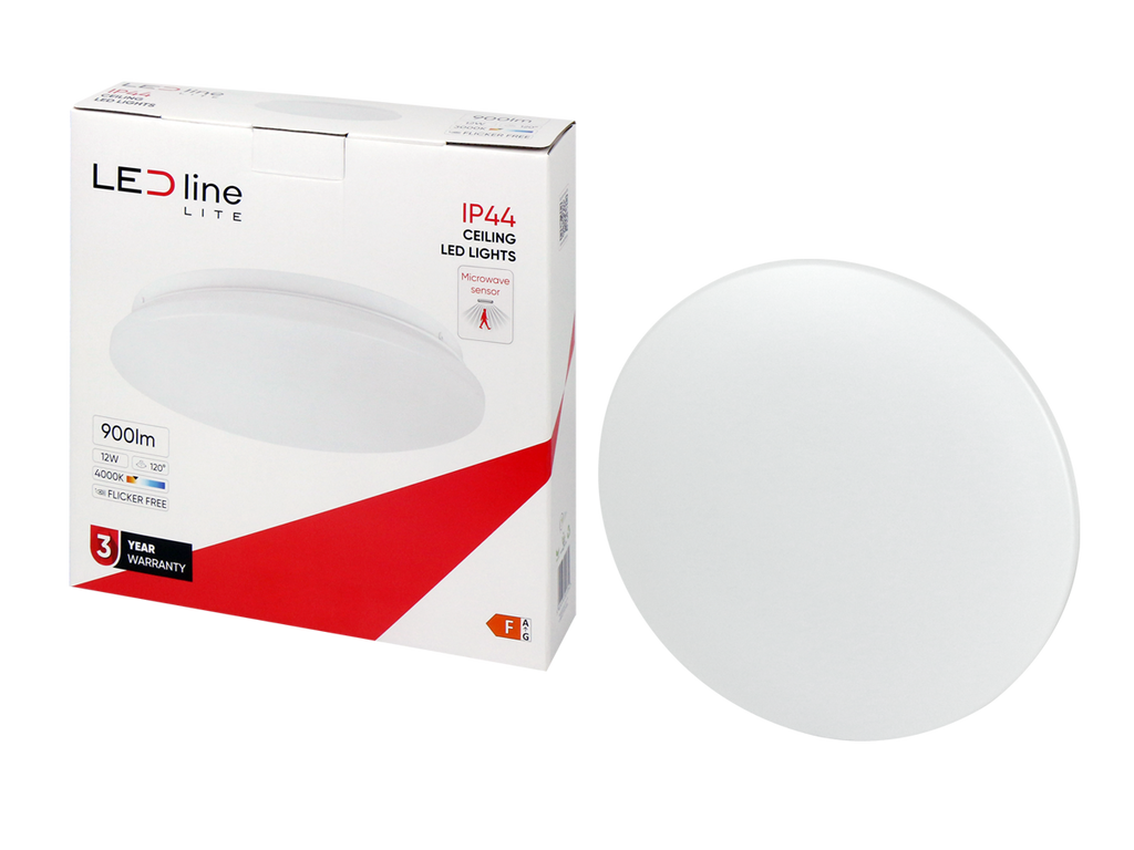 Plafonlamp 4000K 12W 960lm rond IP44 wit LITE bewegingssensor