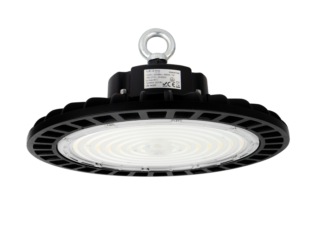Highbay Armatuur PHANTOM 4000K 150W 28500lm 90° IP65 zwart PRIME 1-10V