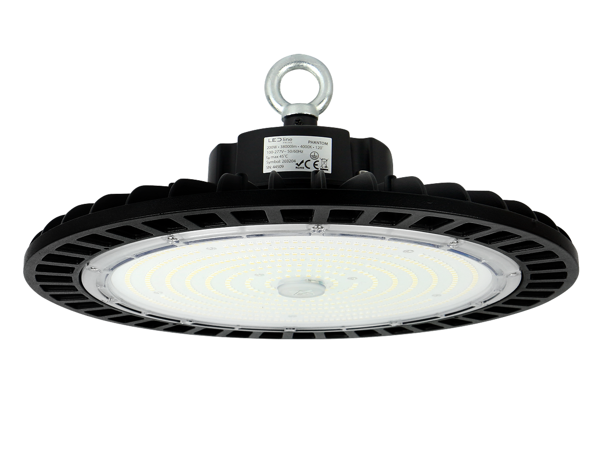 Highbay Armatuur PHANTOM 4000K 200W 38000lm 60° IP65 zwart PRIME 1-10V