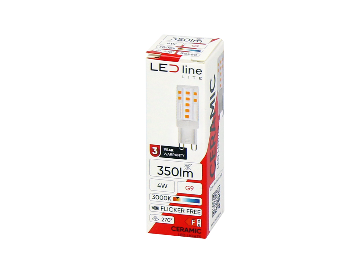 LED-lamp G9 3000K 4W 350lm 230V 270 ° LITE Keramiek