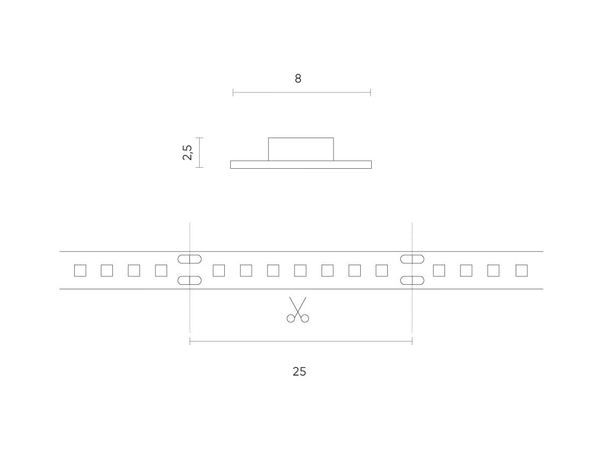 LED-strip 600/5m SMD 12V 11000K 9.6W IP20 8mm 5m 800lm/m PRIME