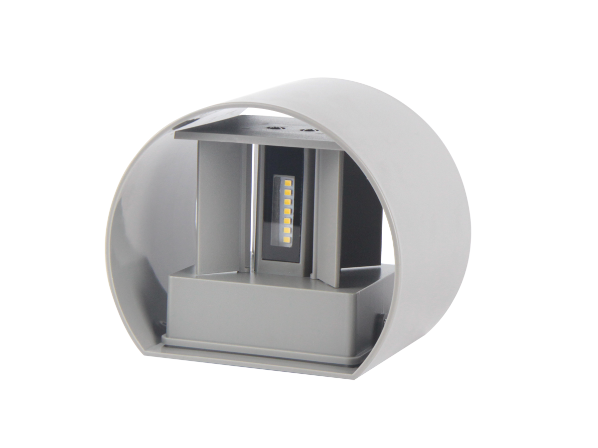 Buitenwandlamp LED 2x3W 4000K IP54 grijs CILINDER LITE