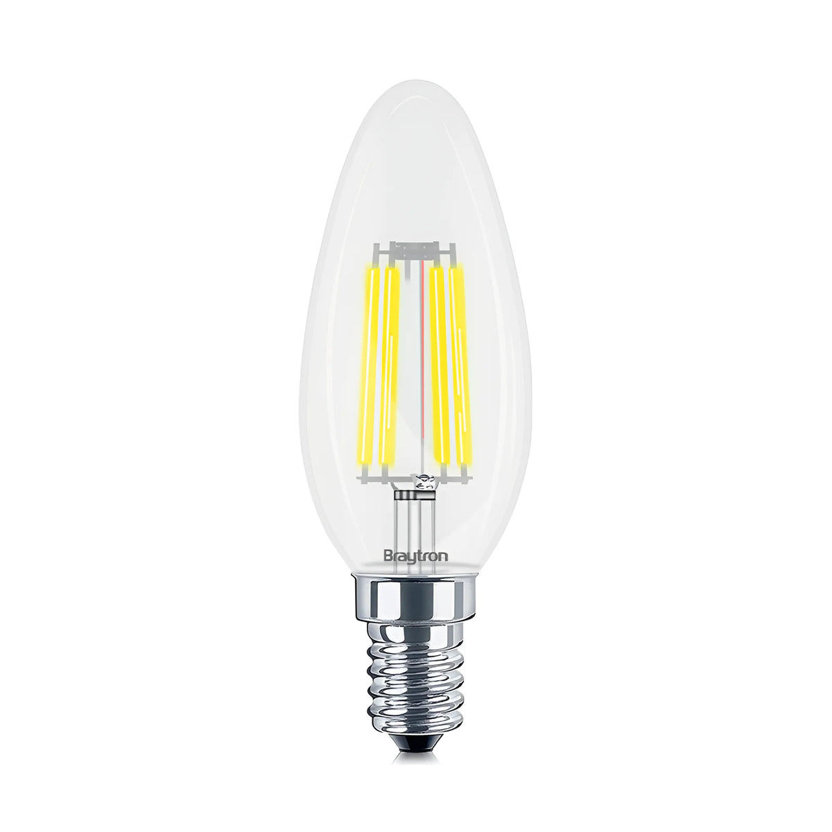 Braytron Advance LED Lamp 6W E14 3000K Transparant C35