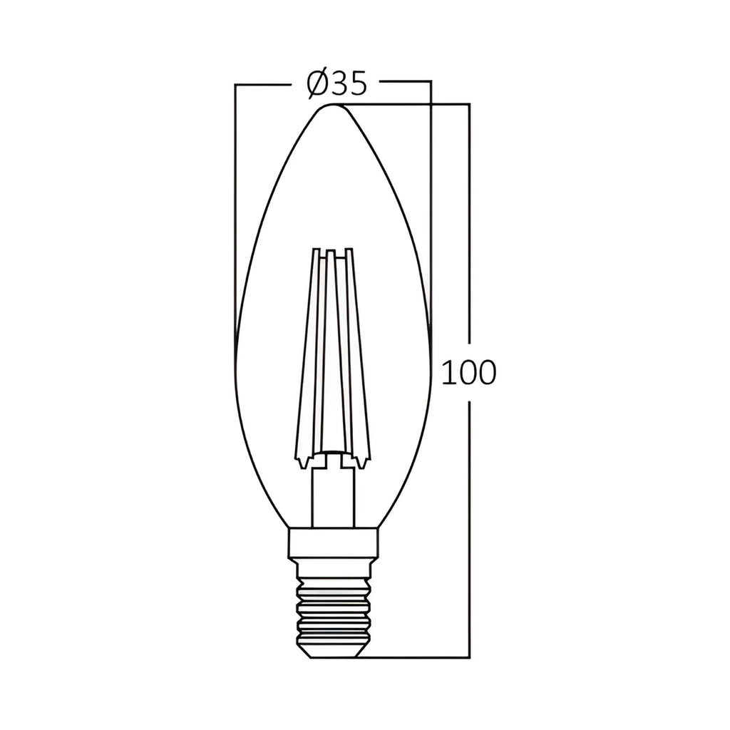 Braytron Advance LED Lamp 6W E14 3000K Transparant C35