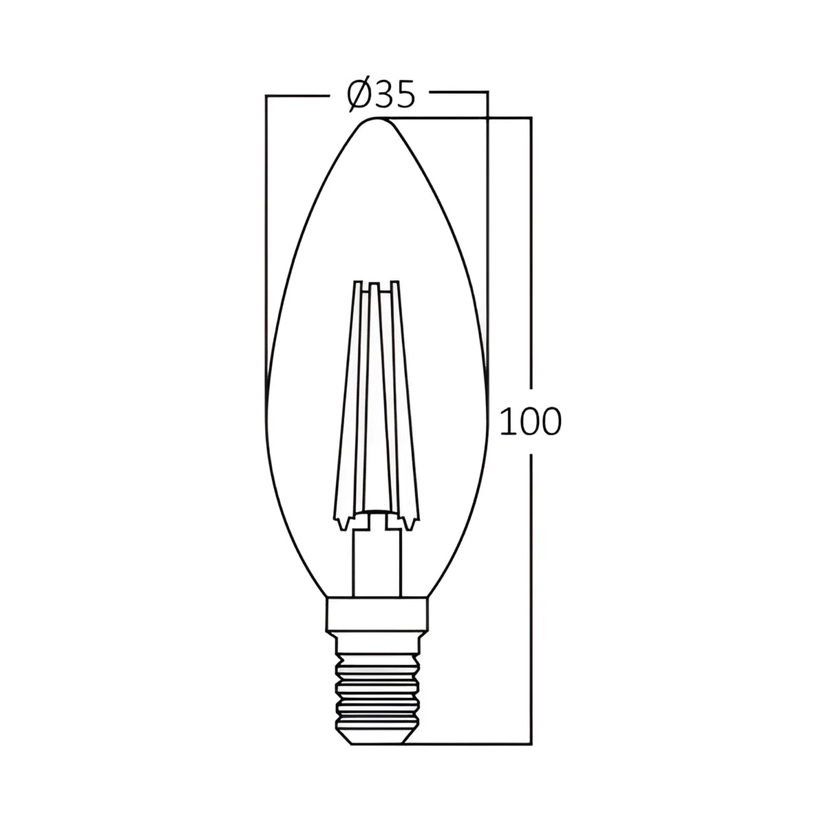 Braytron Advance LED Lamp 6W E14 3000K Transparant C35