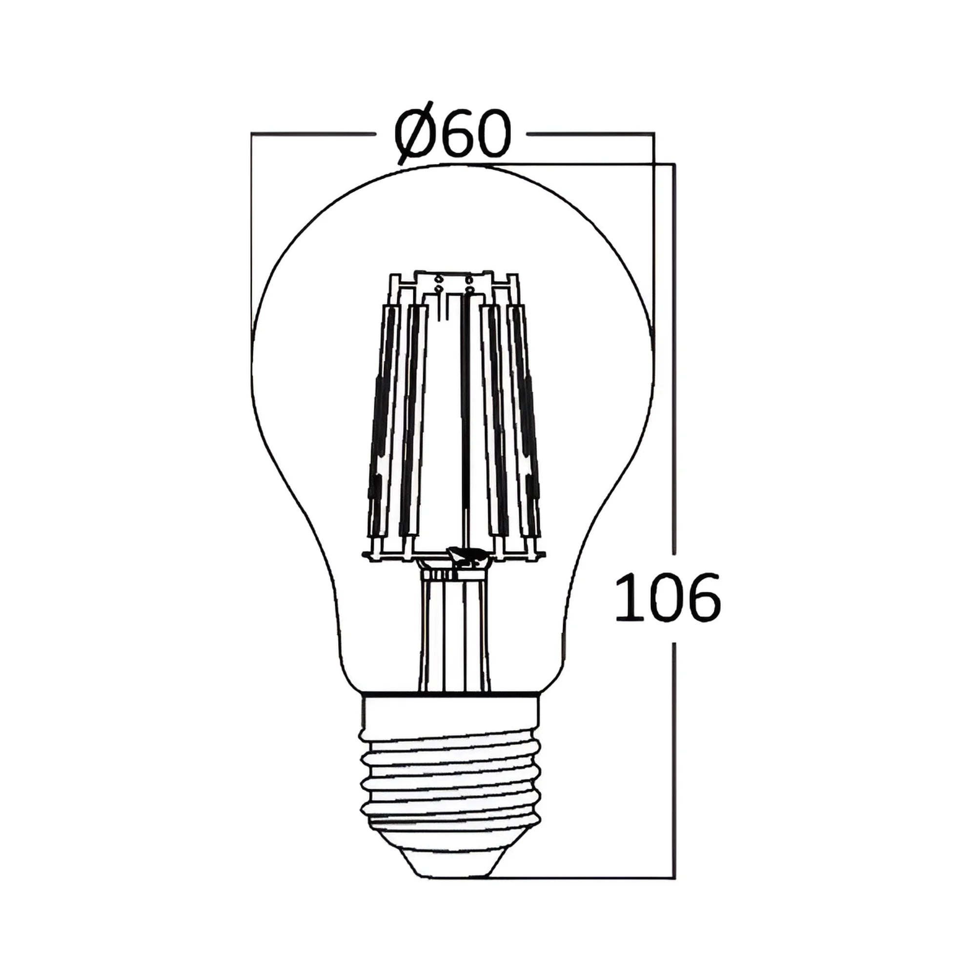 Braytron Advance LED Lamp 7W E27 3000K Transparant A60