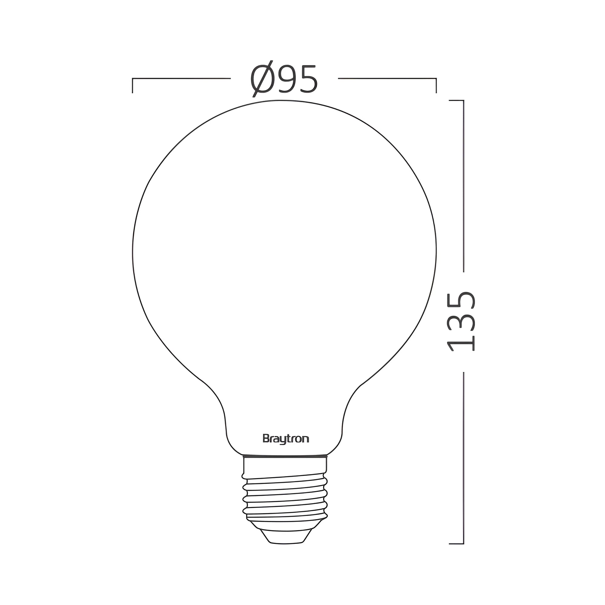 Braytron Advance LED Lamp 7W E27 3000K G95 SFT