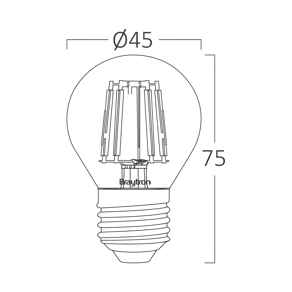 Braytron Advance LED Lamp 4W E27 2200K G45 AMB