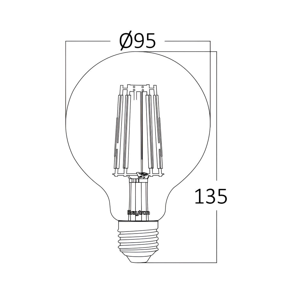 Braytron Advance LED Lamp 6W E27 2200K G95 AMB