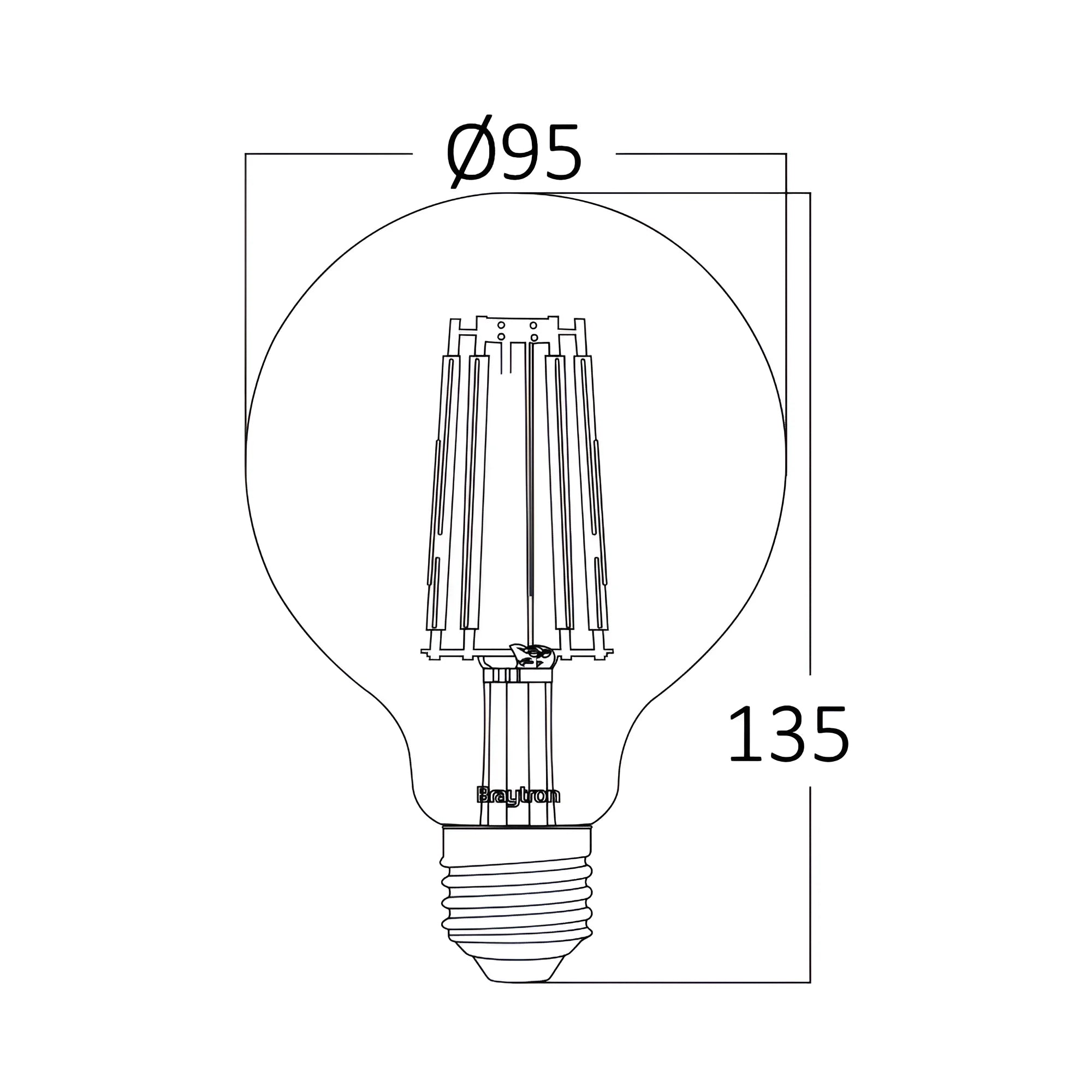Braytron Advance LED Lamp 6W E27 2200K G95 AMB
