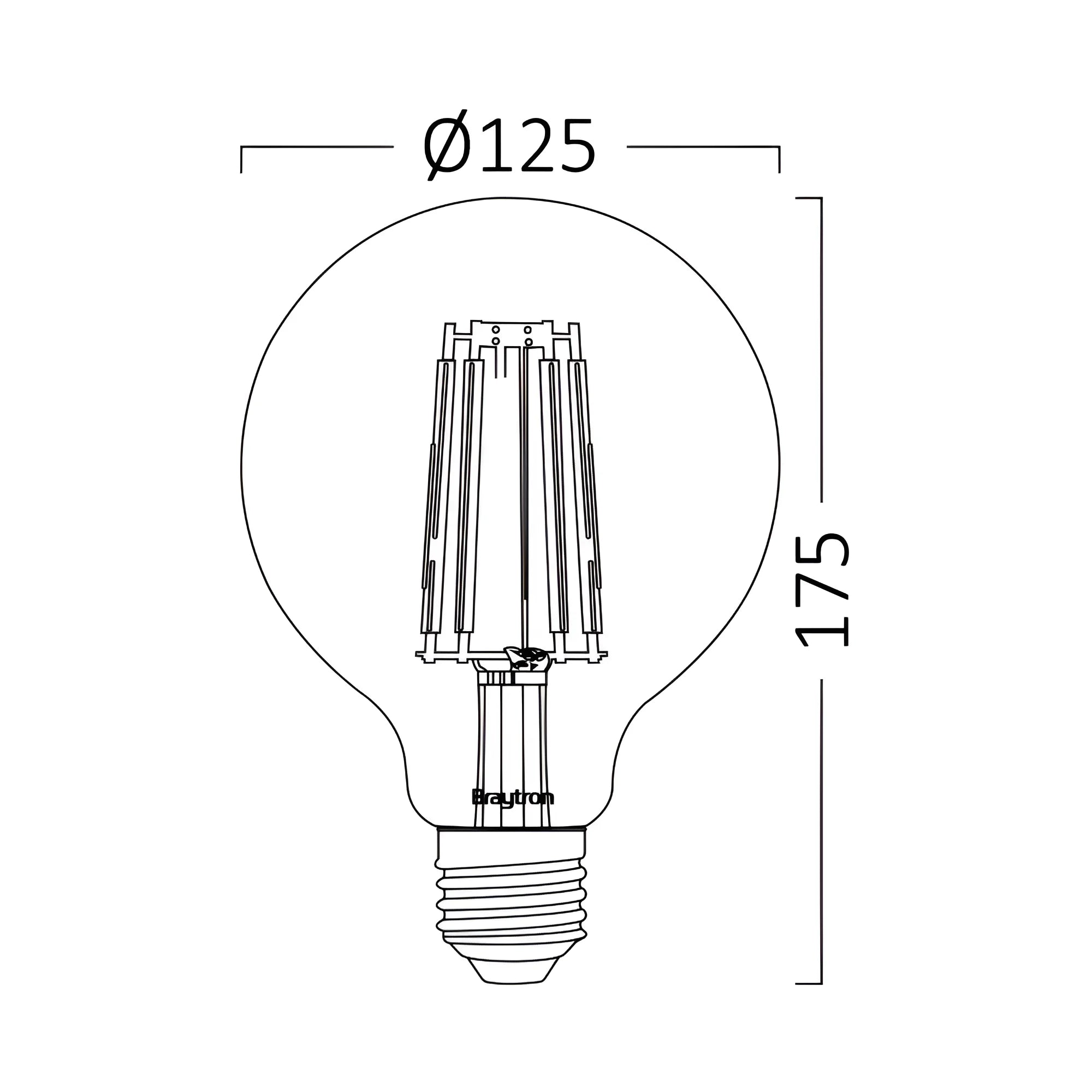 Braytron Advance LED Lamp 6W E27 2200K G125 AMB