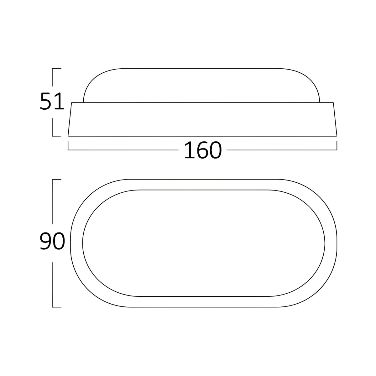 Braytron Bulkhead LED Bulkhead-armatuur 8W 6500K IP54 Wit B ELP