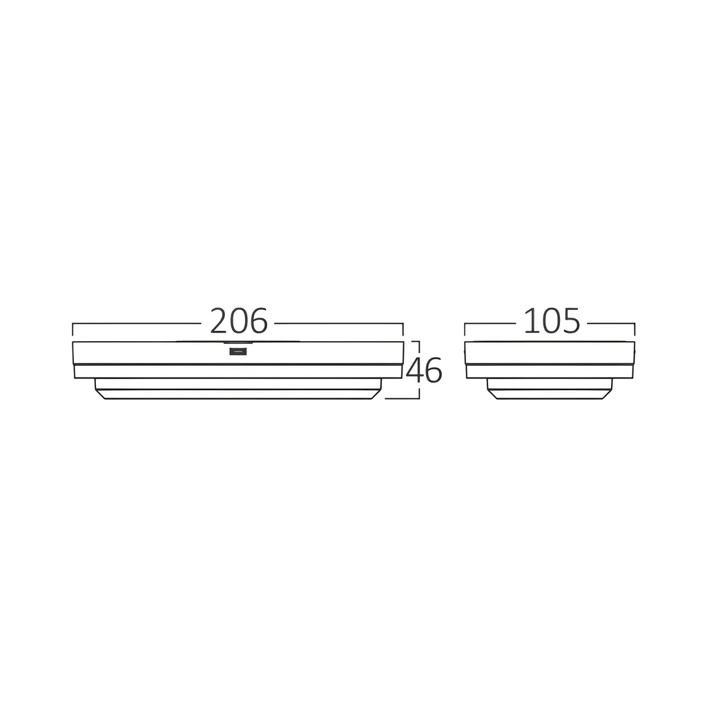 Braytron Bulkhead LED Bulkhead-armatuur 12W IP65 Wit ELP 3IN1