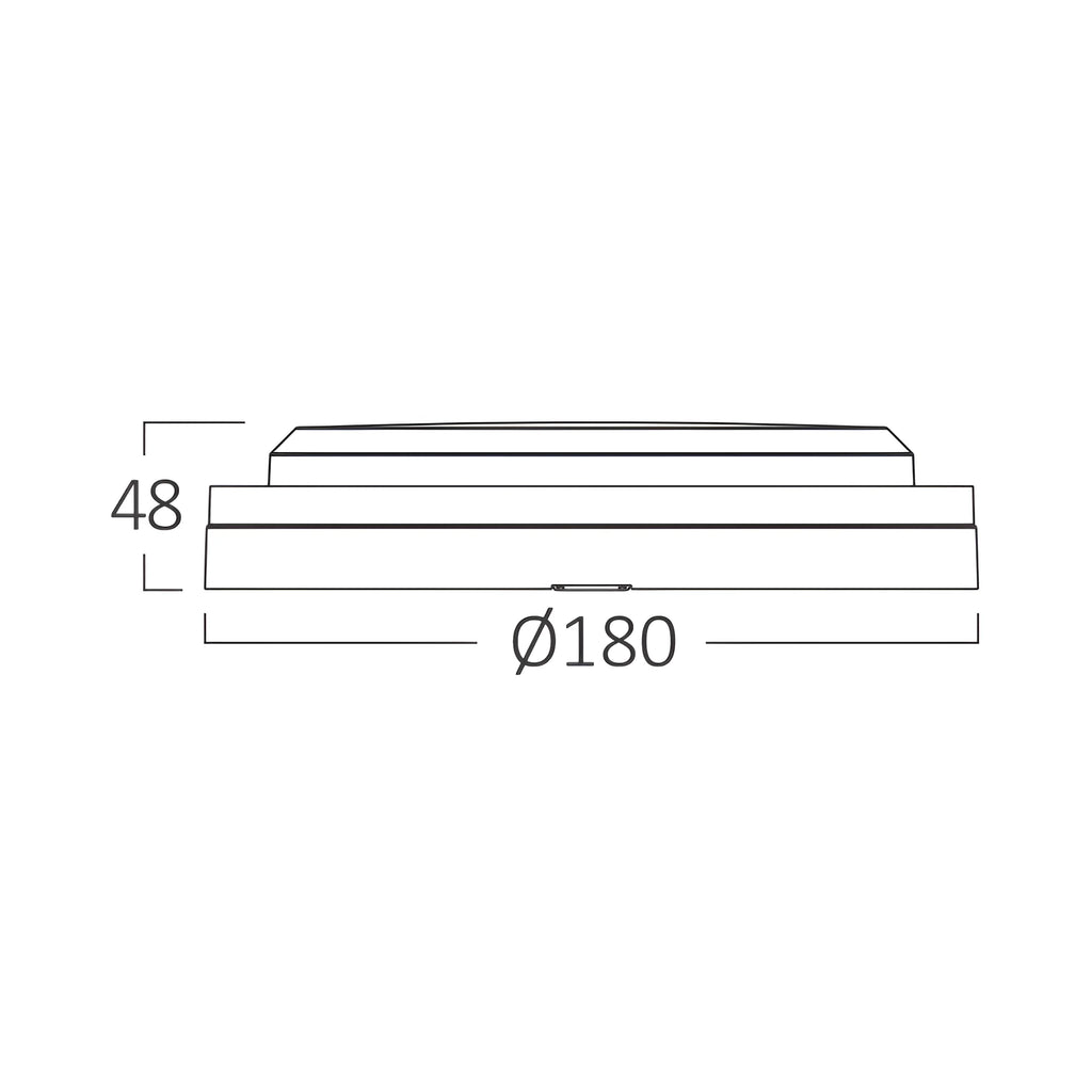 Braytron Bulkhead LED Bulkhead-armatuur 12W IP65 Wit RND 3IN1