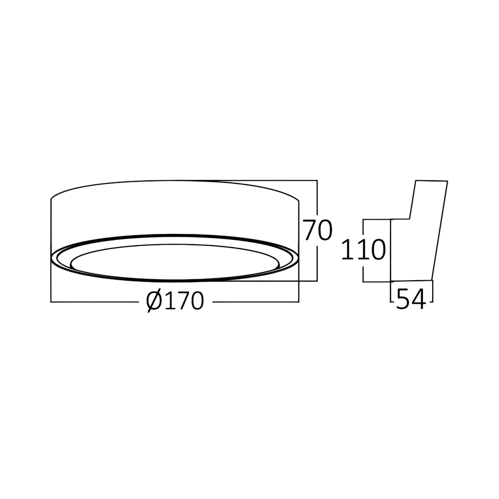 Braytron Walls Wandlamp 12W 6500K IP65 Grijs D RND