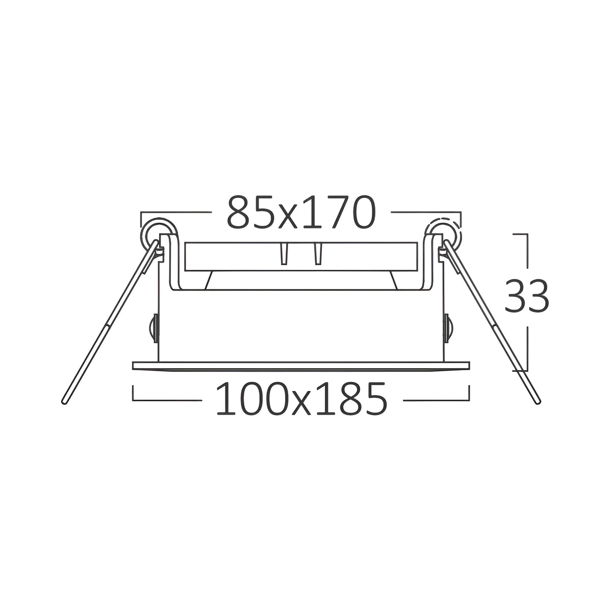 Braytron Beta LED Spot Zwart A SQR 2D