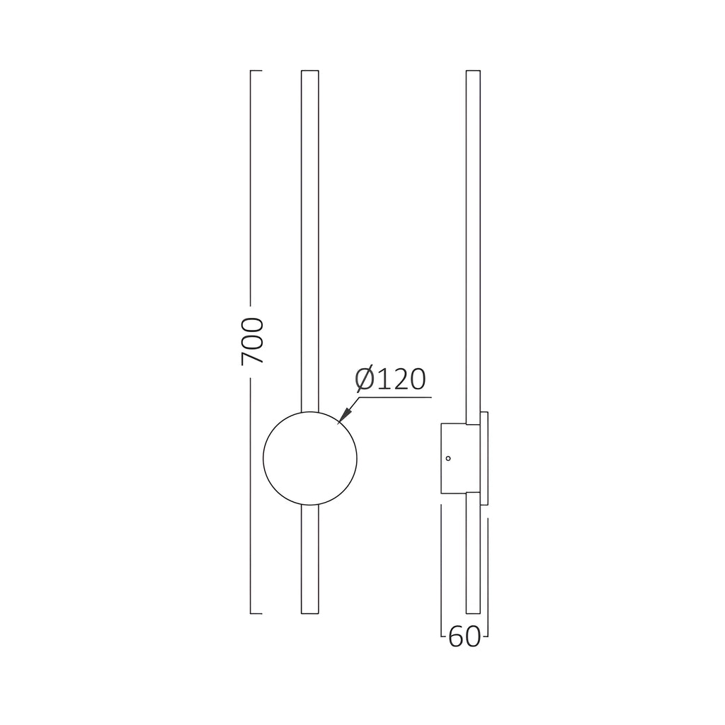 Braytron Tiny Wandlamp 16W 3000K Goud WL700