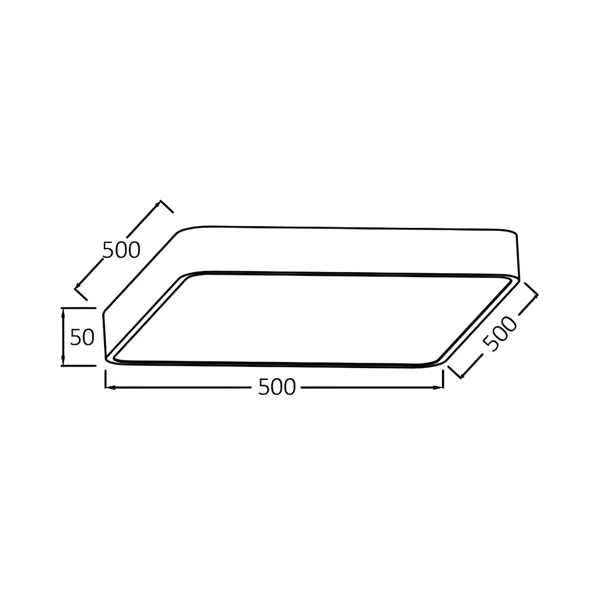 Braytron Blade Plafondlamp 45W SS SQR WDN RMT