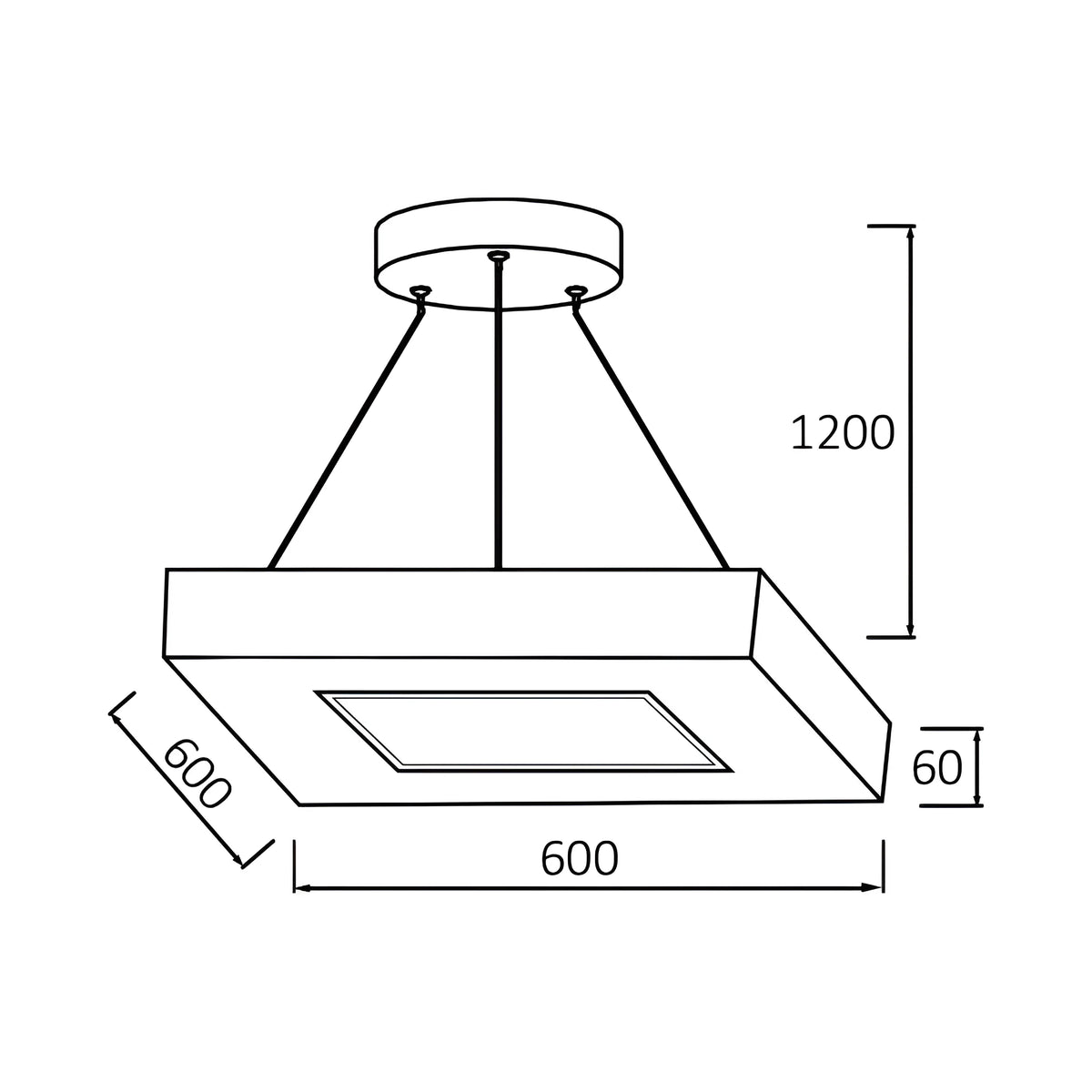 Braytron Blade Plafondlamp 45W PD SQR WDN RMT