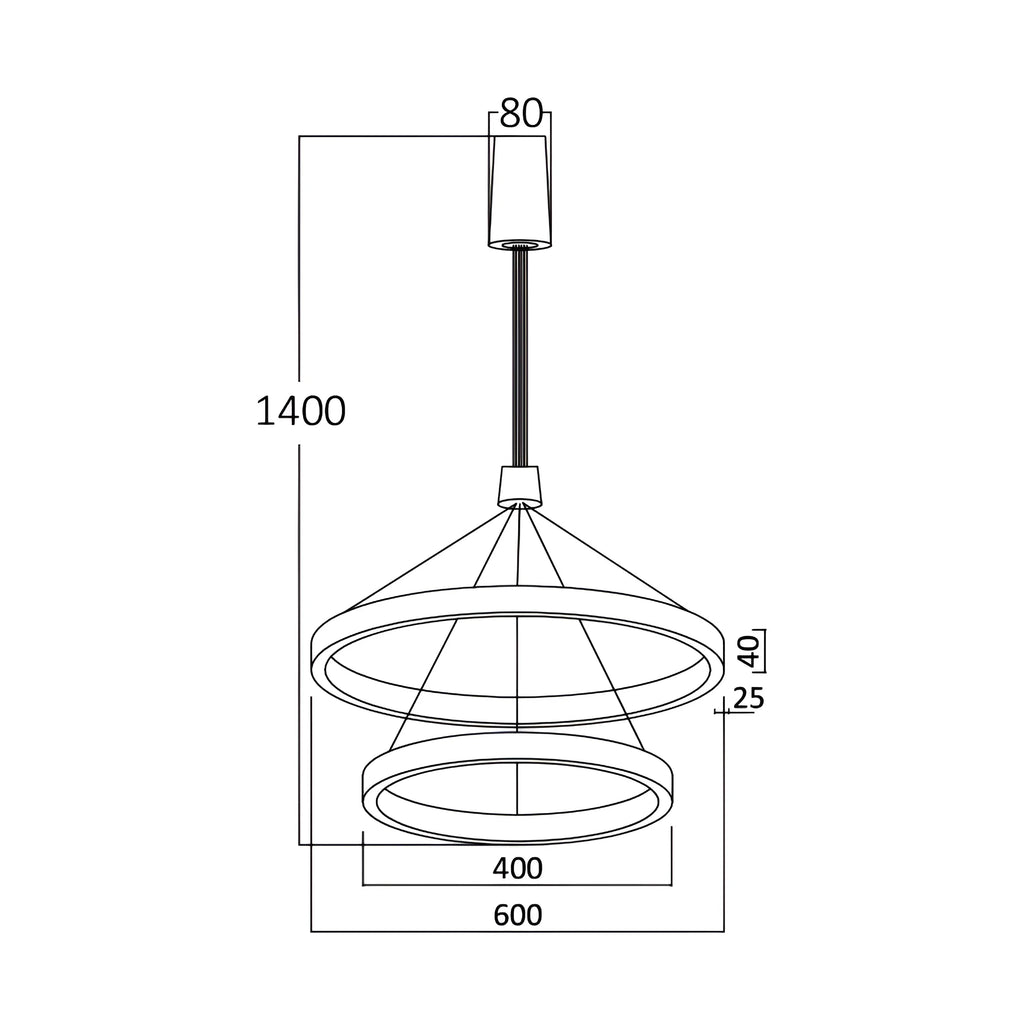 Braytron Lina Plafondlamp 65W Wit PD 2540 RND 3IN1