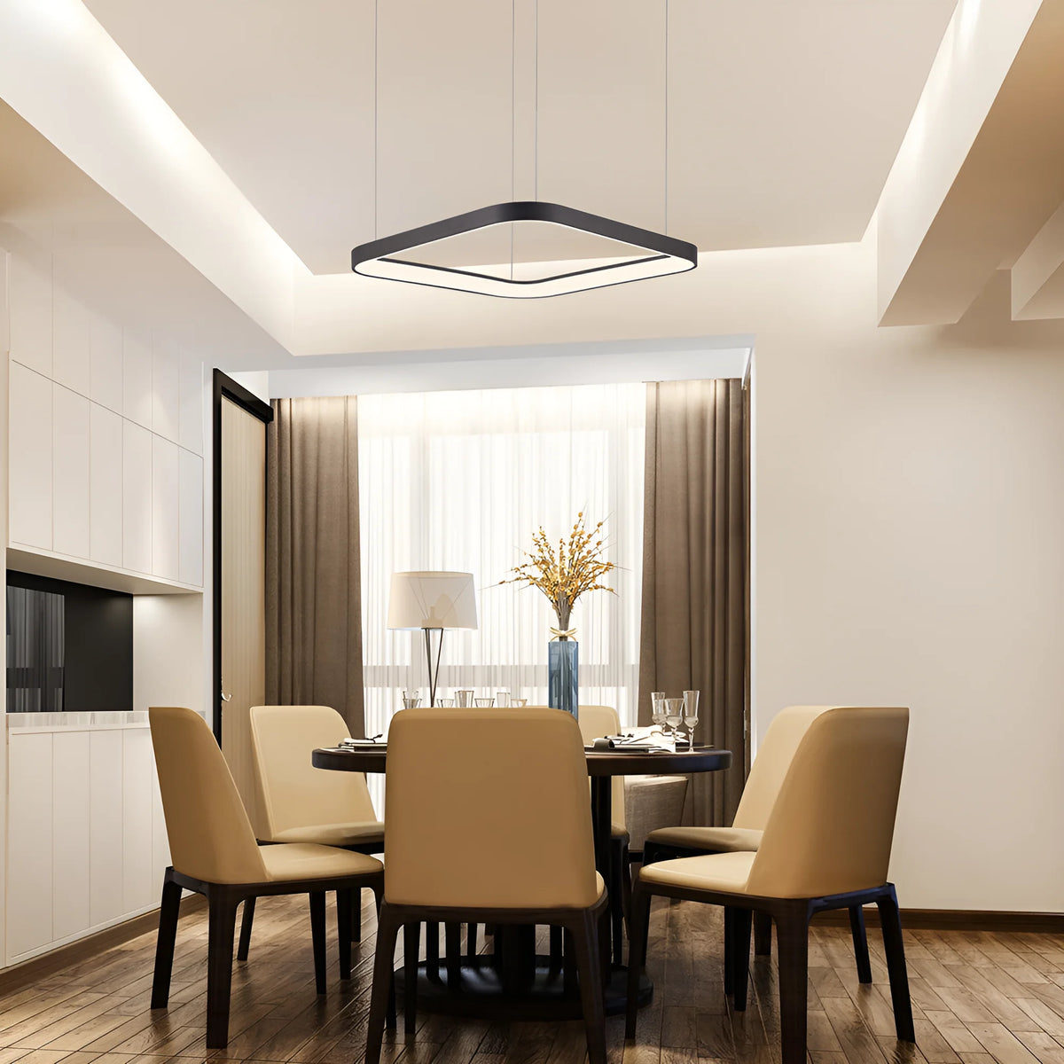 Braytron Bella Plafondlamp 46W IP20 Zwart SLP PD SQR 3IN1
