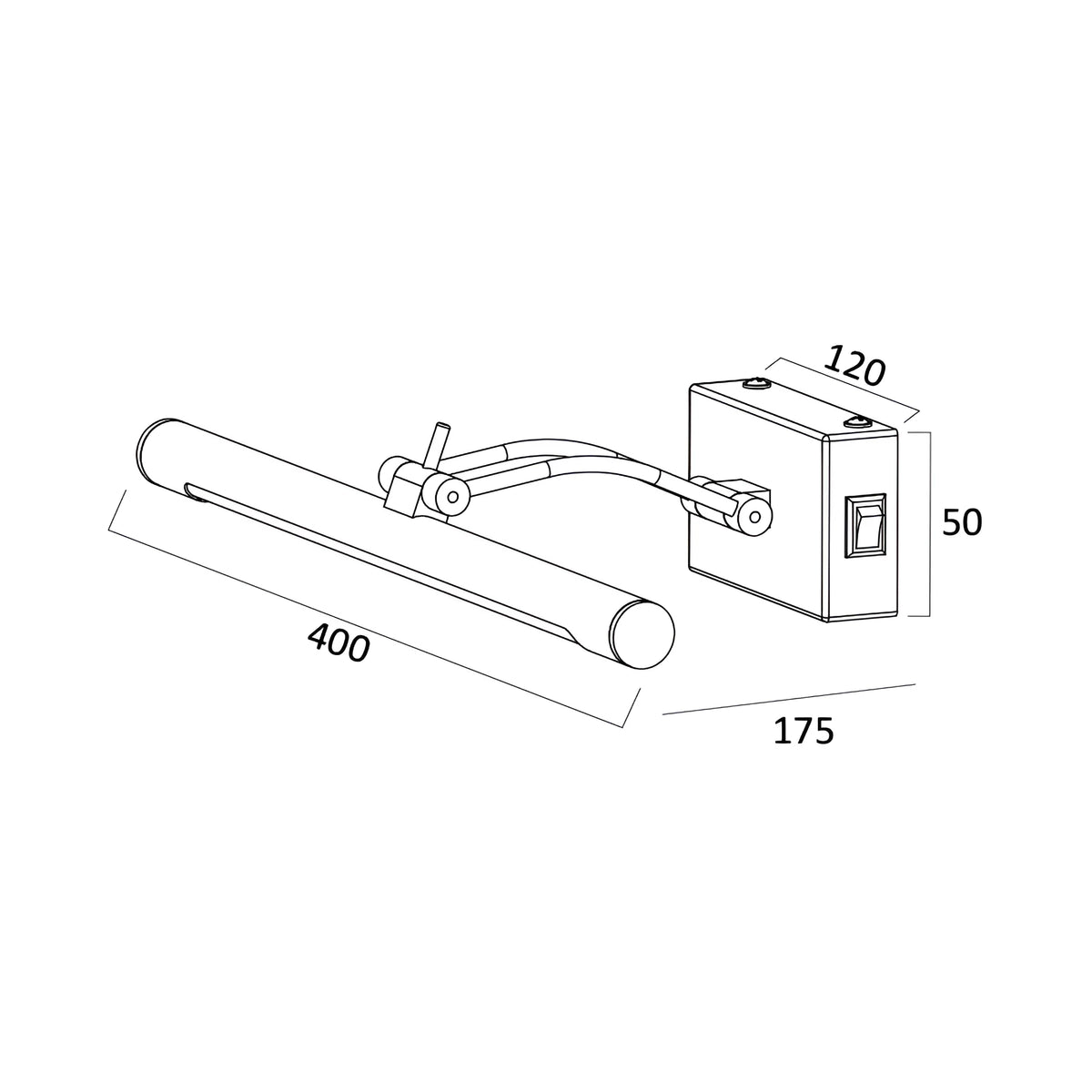 Braytron Sara Spiegellamp 8W IP20 Zwart 400 3CCT