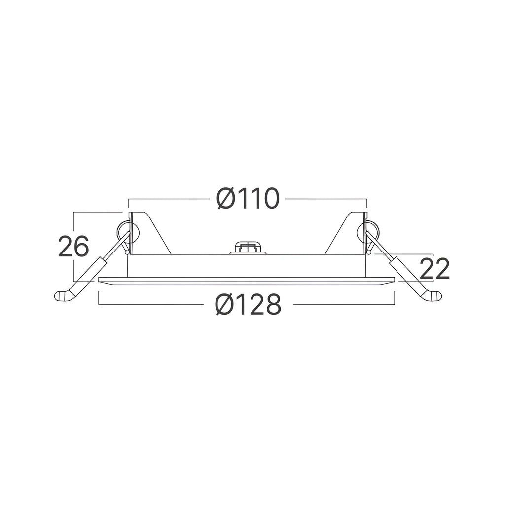 Braytron Smd LED Paneel 6W Zwart CRP RND DIM 4INC 3IN1