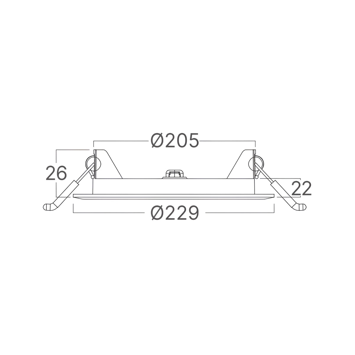 Braytron Smd LED Paneel 18W Zwart CRP RND DIM 8INC 3IN1