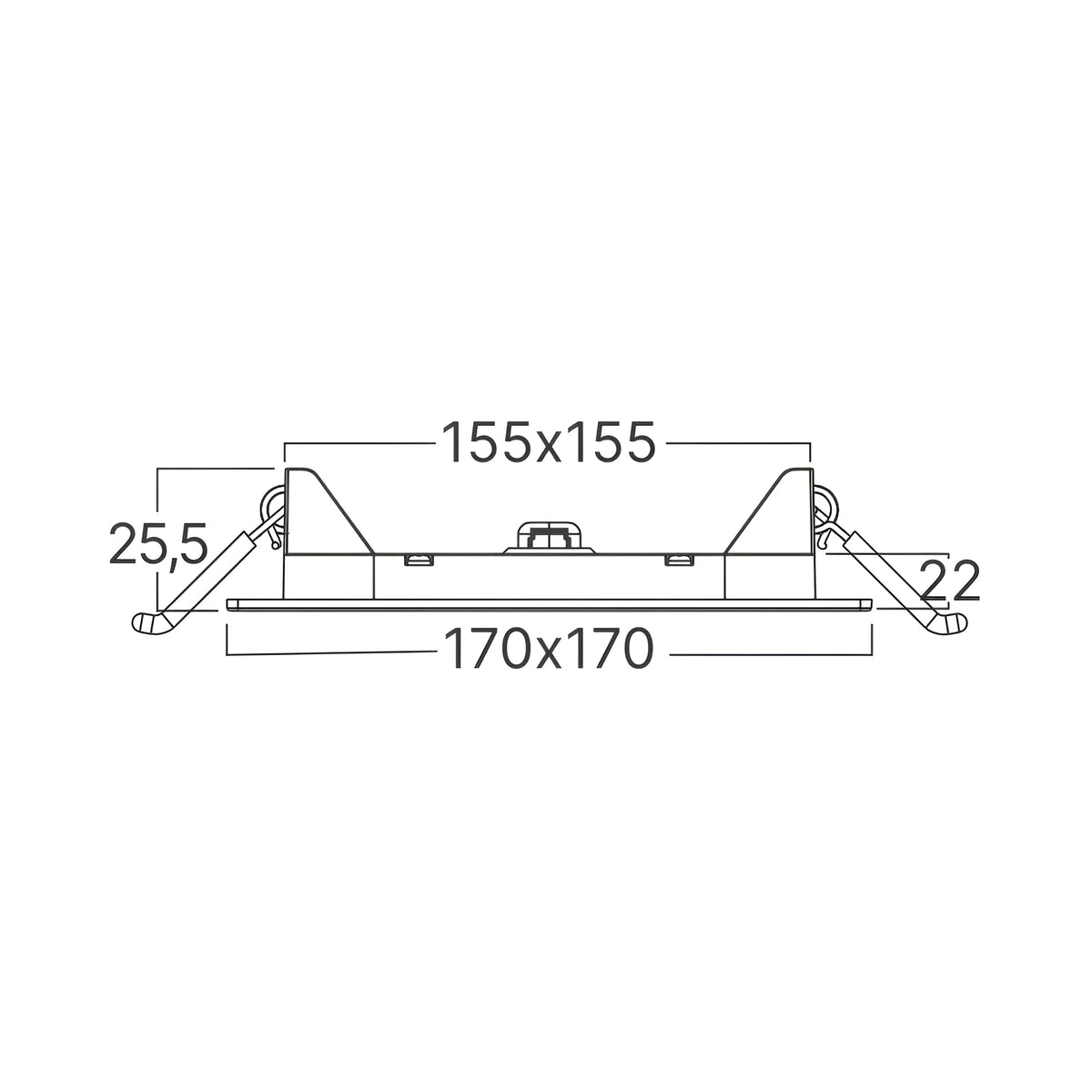 Braytron Smd LED Paneel 12W Wit CSP SQR 6INC 3IN1