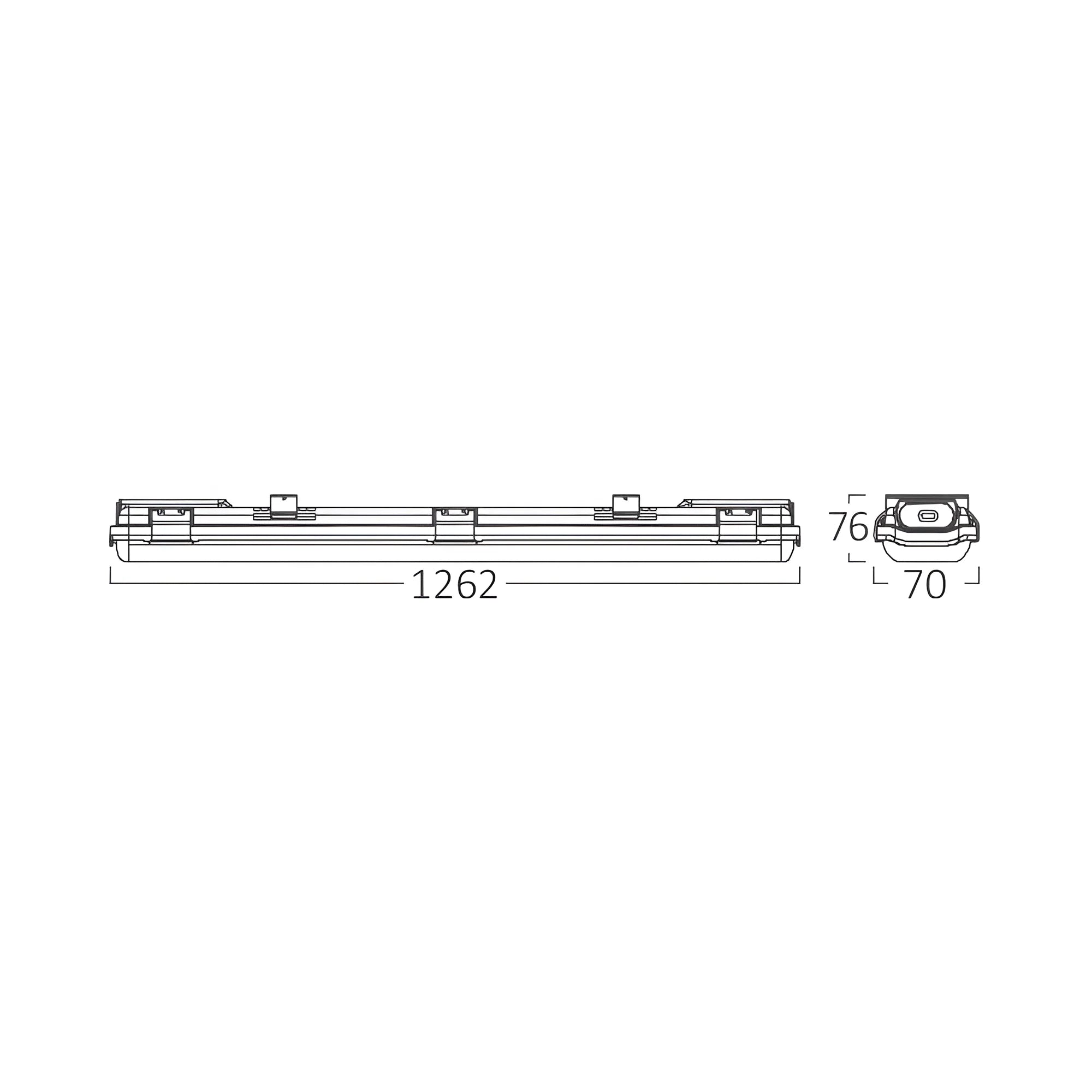 Braytron Aqualine Waterdichte Armatuur IP65 1X 1.2MT SG ABS+PC