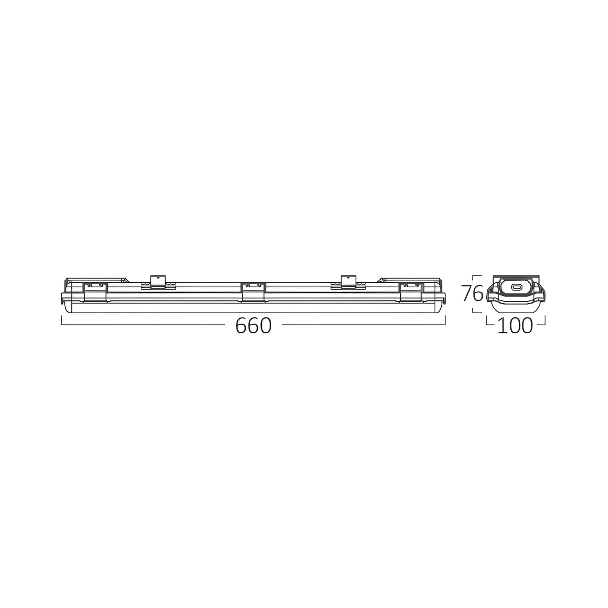 Braytron Aqualine Waterdichte Armatuur IP65 2X 0.6MT SG ABS+PC