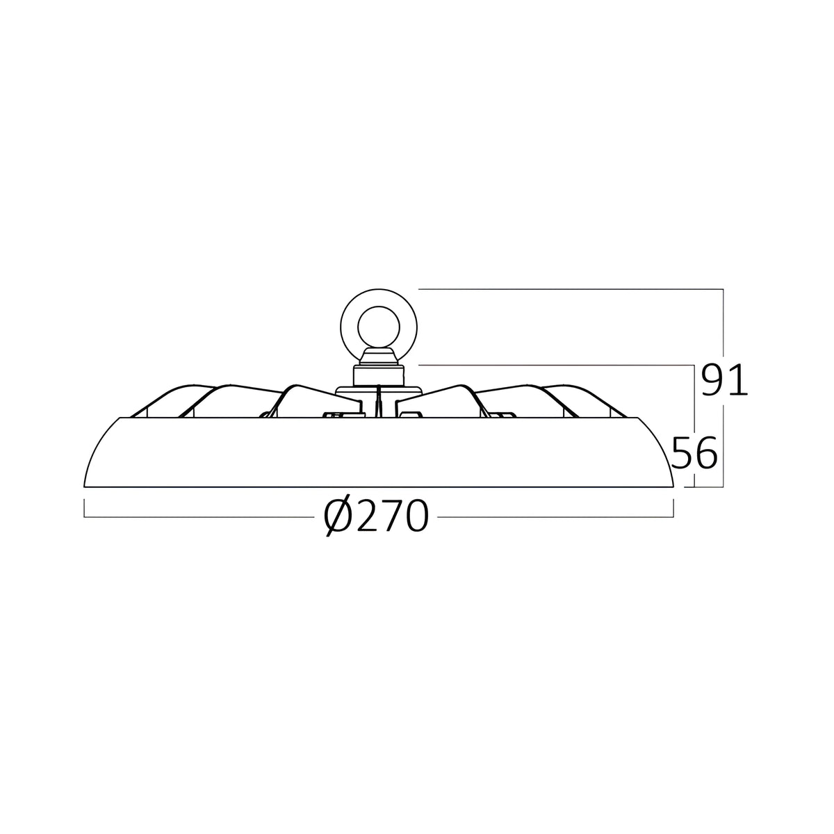 Braytron Hibay Highbay-armatuur 100W IP65 Zwart ESC 3IN1