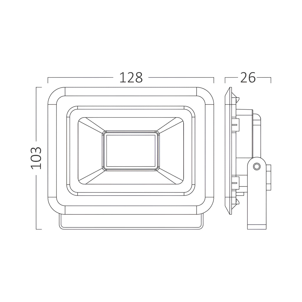 Braytron Flood LED Schijnwerper 20W 6500K IP65 Zwart SF