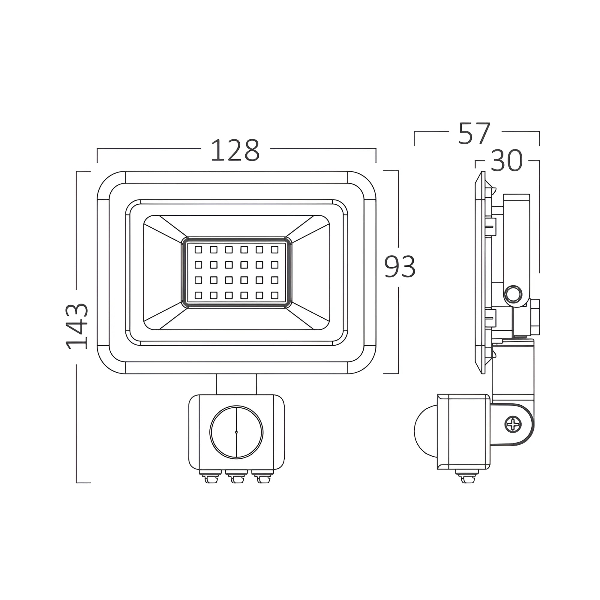 Braytron Flood LED Schijnwerper 20W 3000K IP54 Grijs SC SNS
