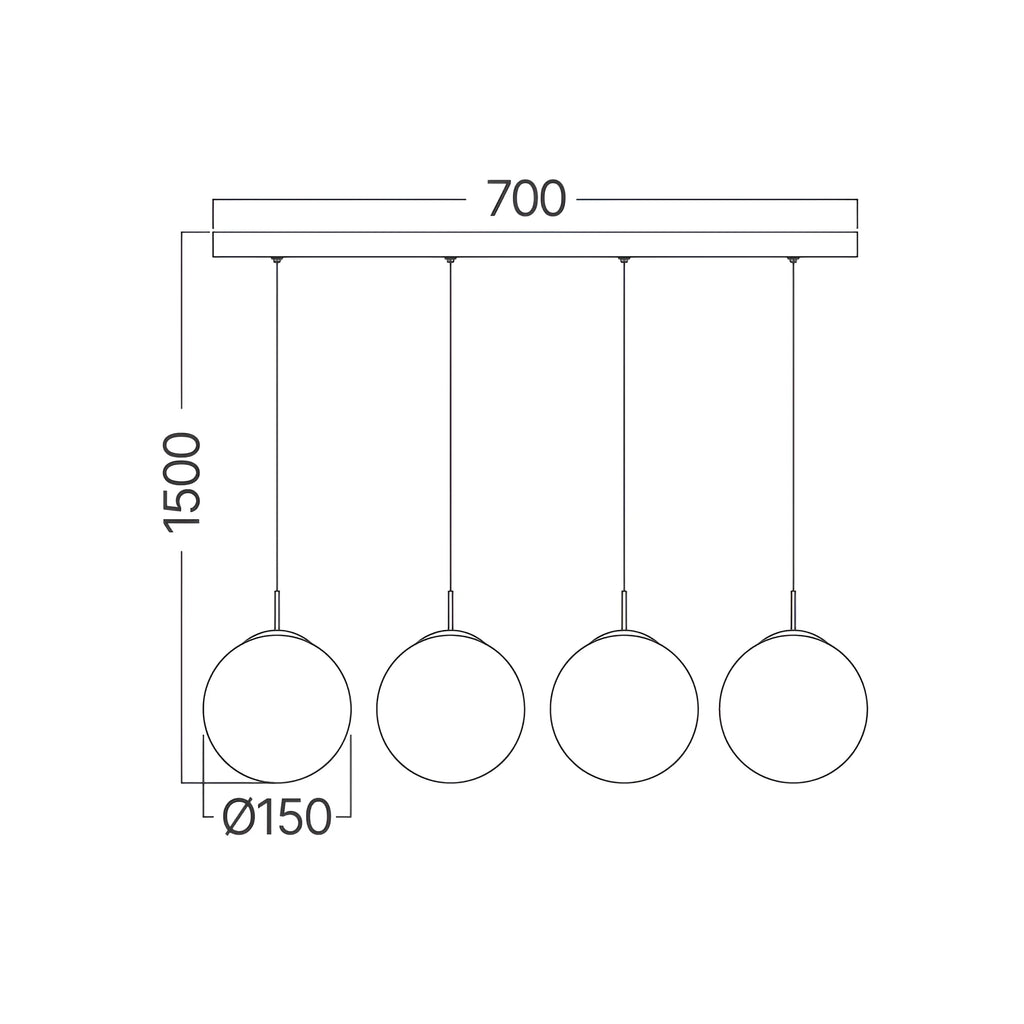 Braytron S003S Hanglamp 4H 4xG9 SMK