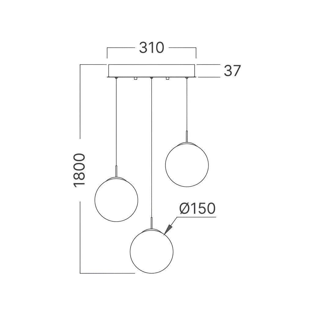 Braytron S003R Hanglamp 3H 3xG9 AMB