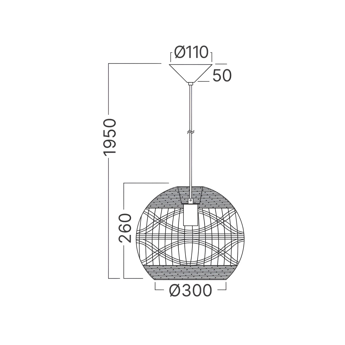Braytron D003R Hanglamp 1H 1xE27 RTN