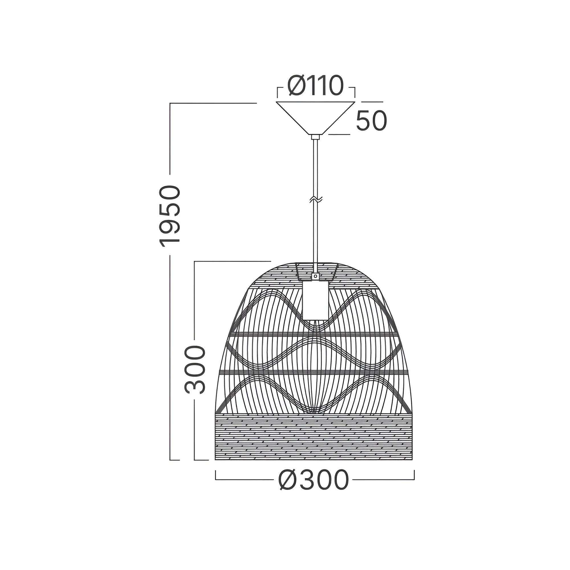 Braytron D003R Hanglamp 1H 1xE27 RTN