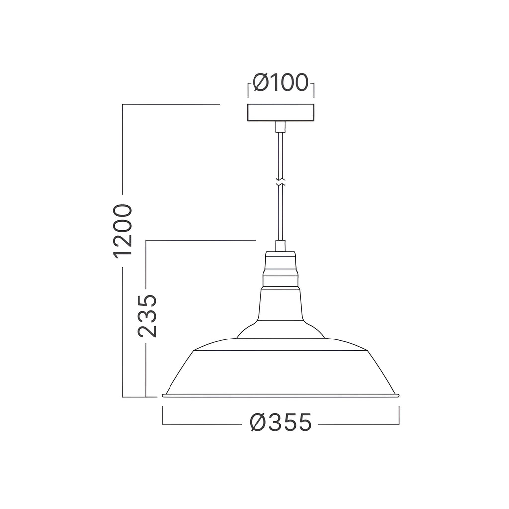 Braytron P003R Hanglamp Zwart 1H 1xE27