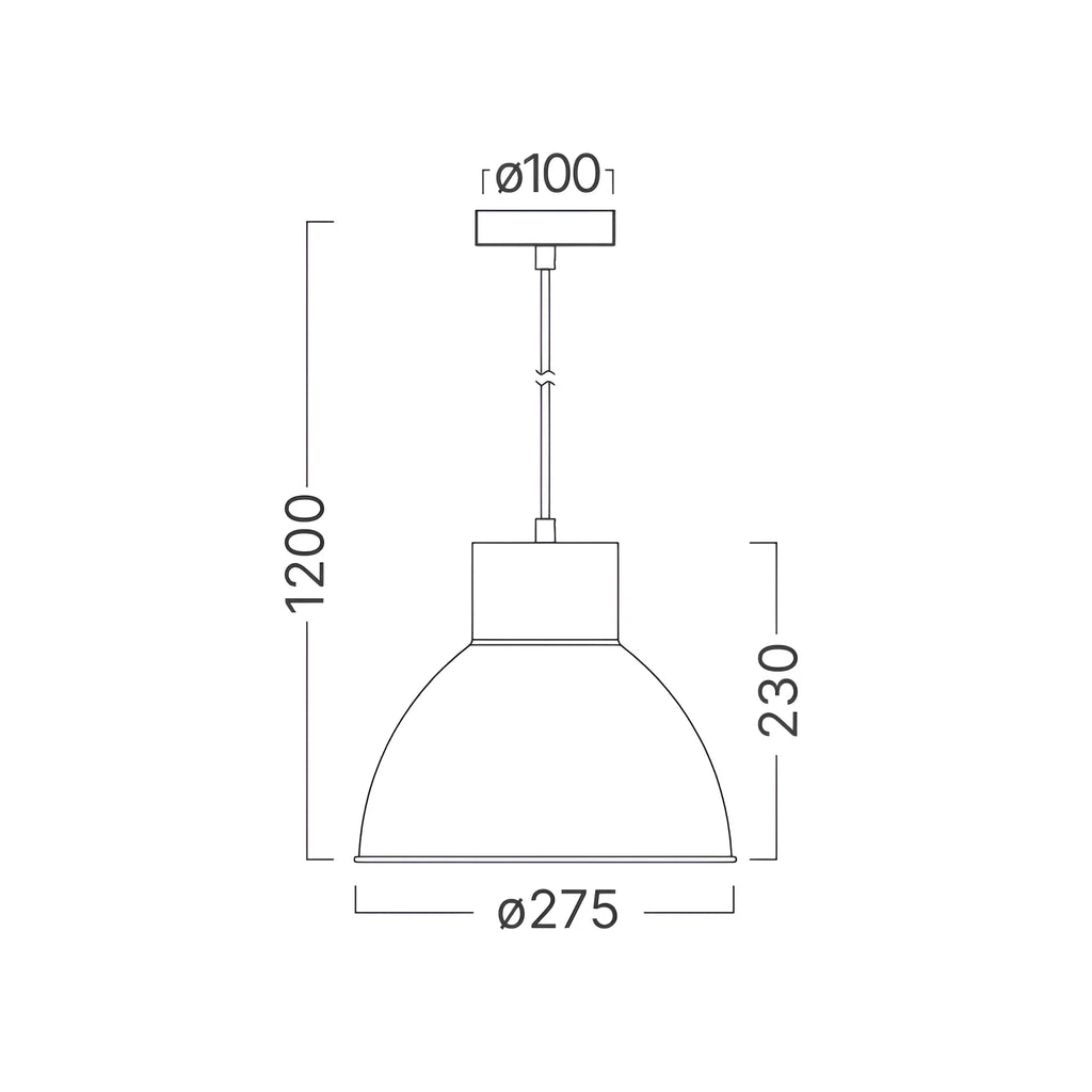 Braytron P008R Hanglamp Zwart 1H 1xE27