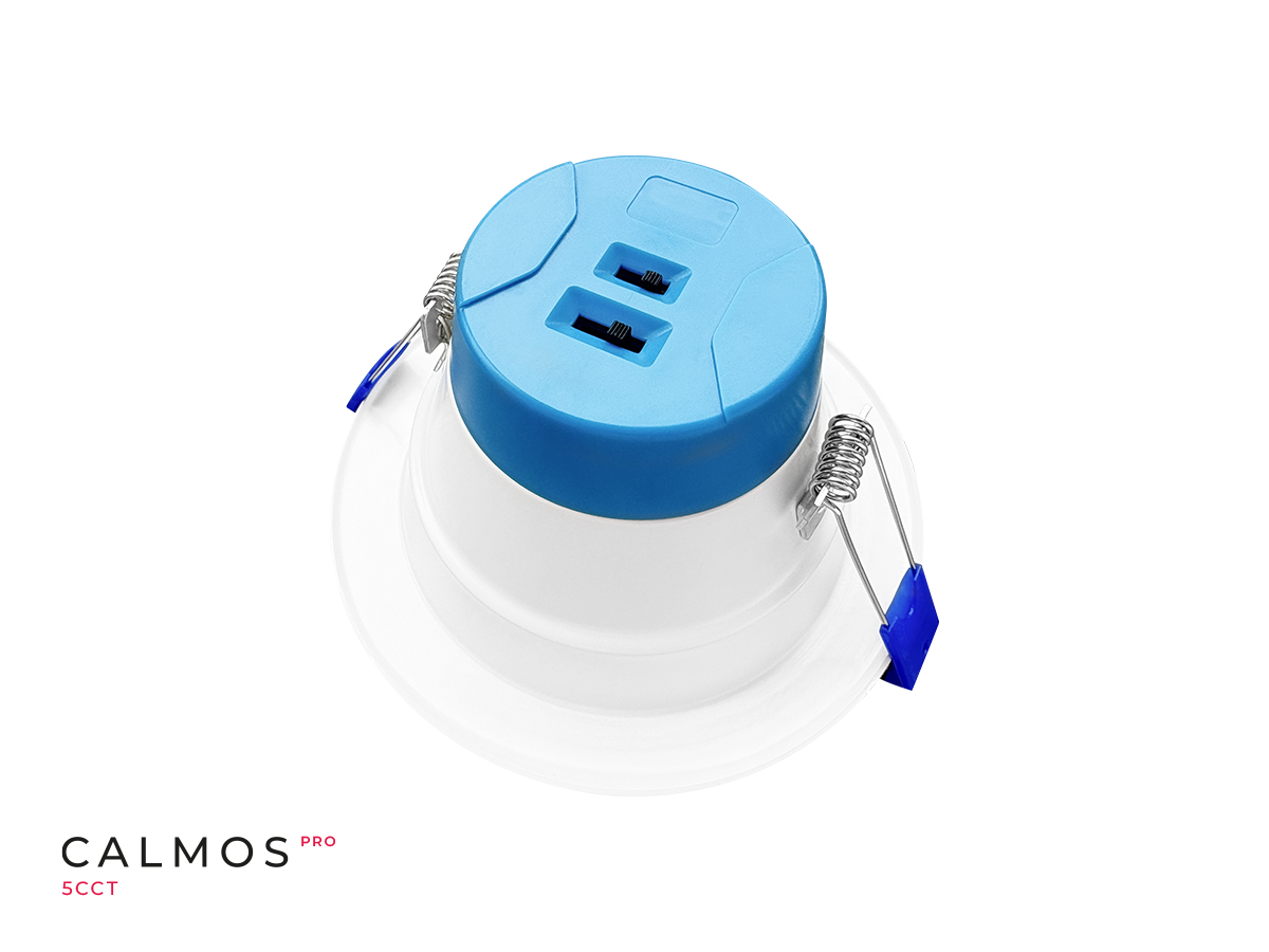 Downlight CALMOS PRO 5CCT (2,7/3/4/5/6K) 15/19W 2280lm 60° rond IP65 wit UGR<19 PRIME