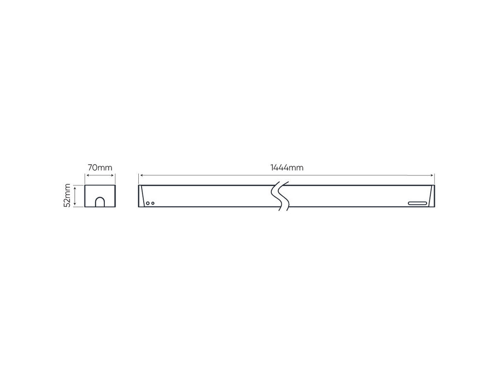 Lineaire armatuur FUSION 4000K 60W 7800lm 90*110° IP20 150cm wit PRIME
