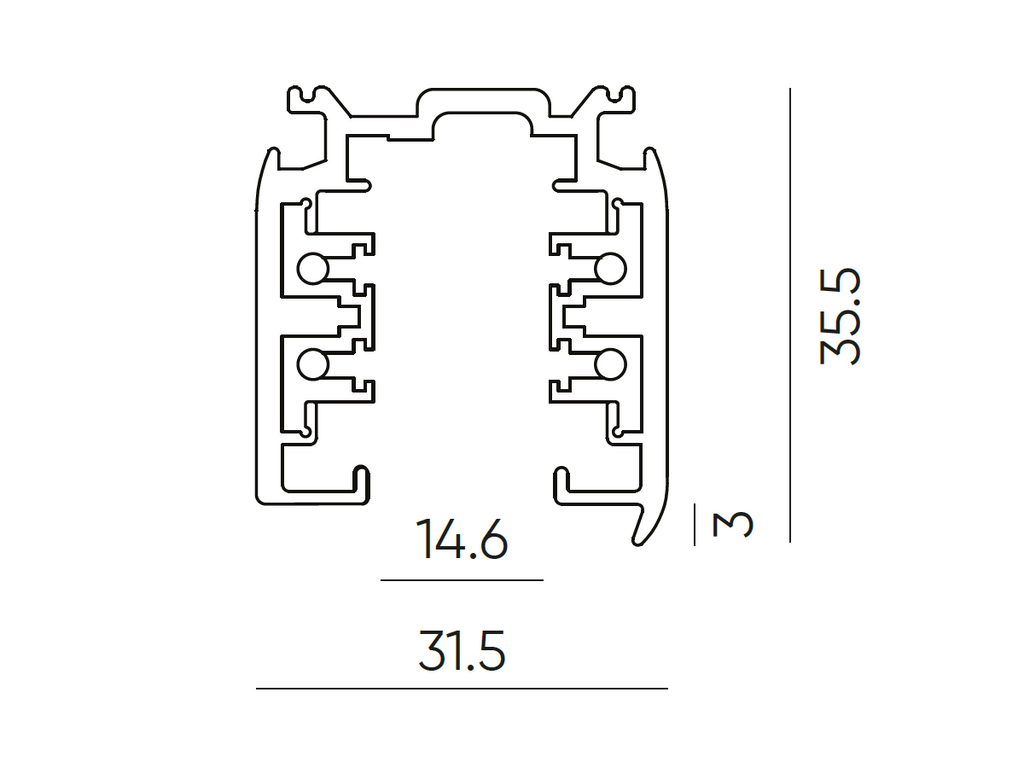 LUMICANTO 3-fase rail kabel 2m zwart PRIME