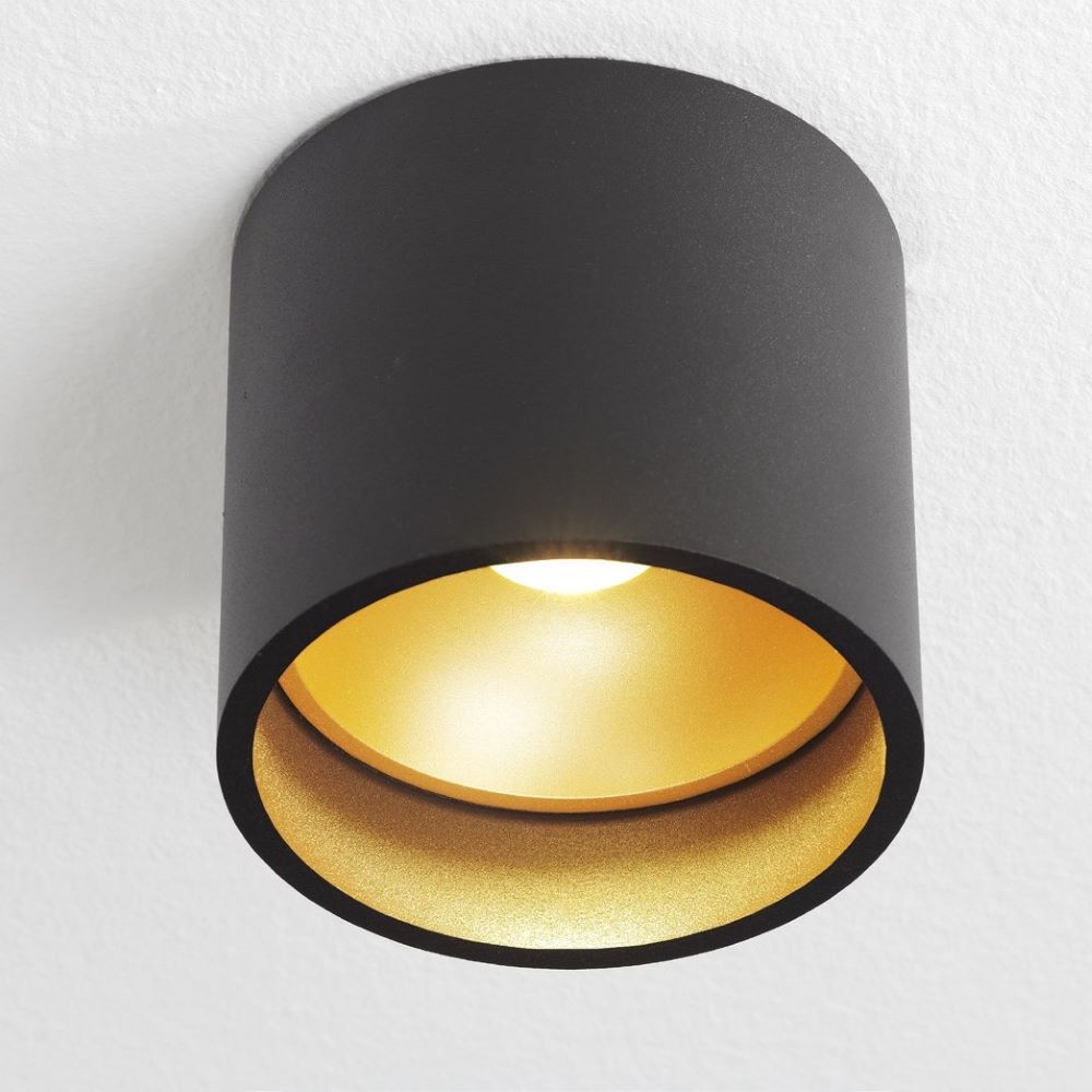 Artdelight Ormond - Opbouwspot - Zwart/mat goud