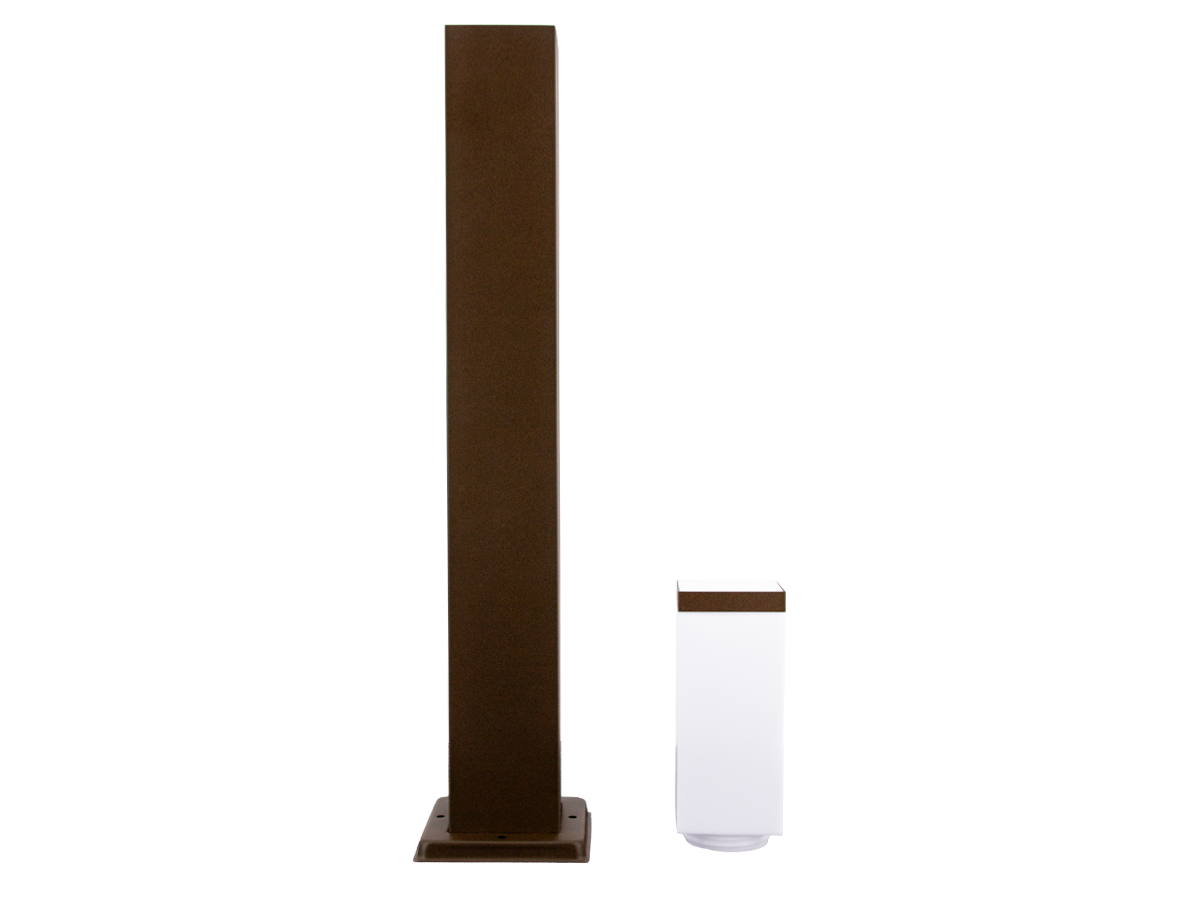 Tuinpaal CUBE vierkant corten E27 80cm LITE