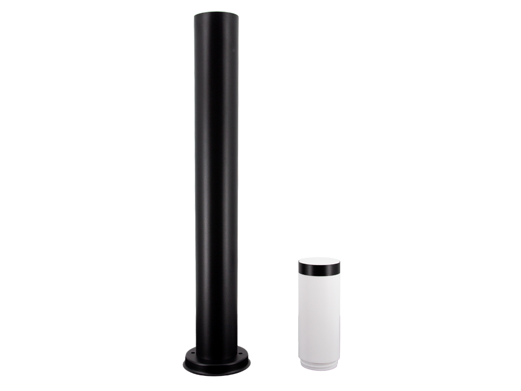 Tuinpaal CUBE rond zwart E27 80cm LITE