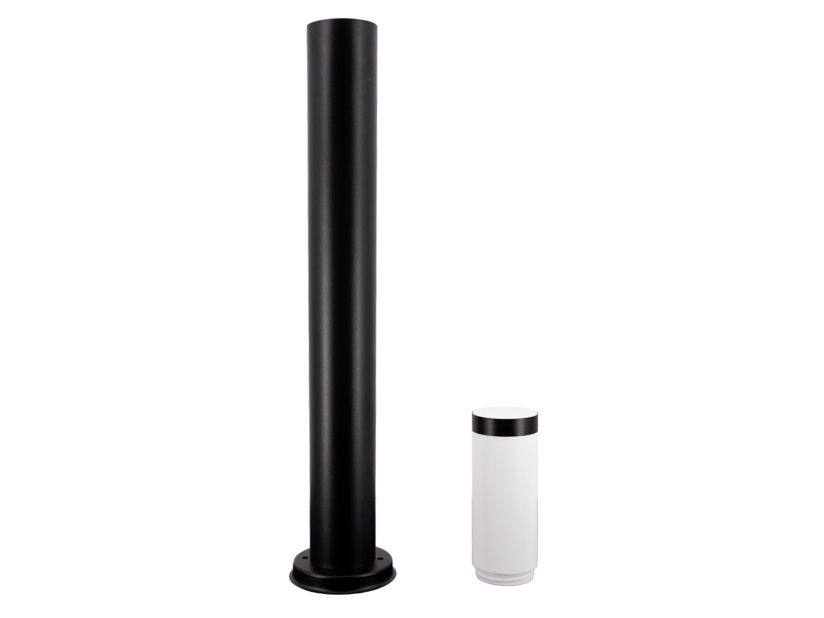Tuinpaal CUBE rond zwart E27 80cm LITE