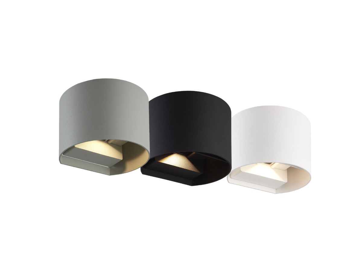 Buitenwandlamp LED 2x3W 4000K IP54 grijs CILINDER LITE
